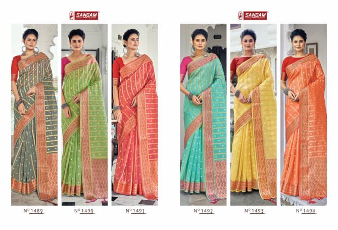 Sangam Saraswati New Exclusive Wear Fancy Organza Latest Sarees Collection